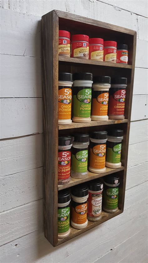 Wooden Spice Rack Etsy