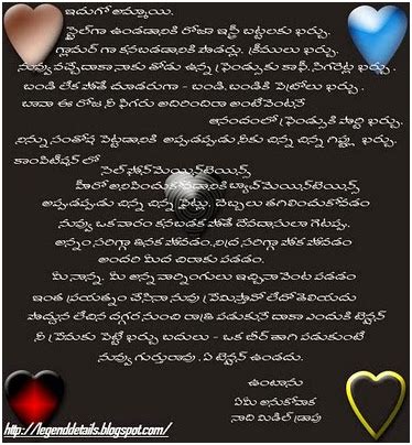 Telugu Love Letter In Telugu Language | Legendary Quotes