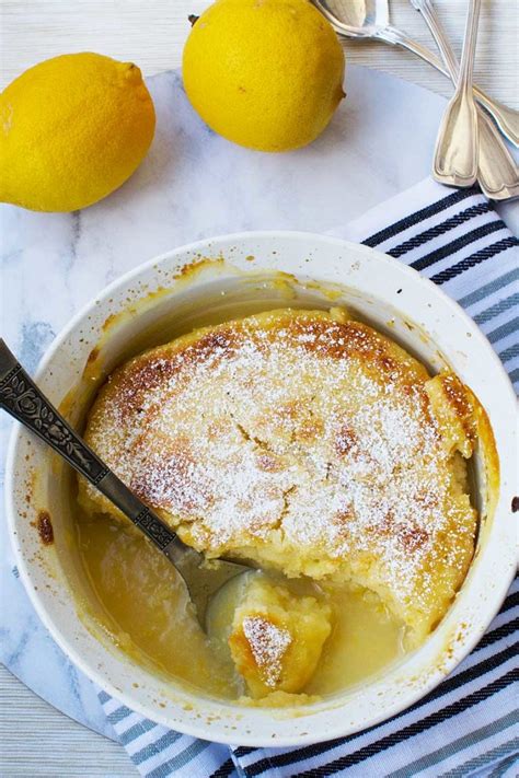 Easy Magic Lemon Pudding (5 ingredients, no eggs) - Scrummy Lane