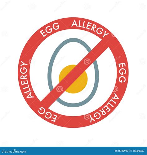 Egg Allergy Red Warning Sign, Sticker or Label. Stock Vector ...