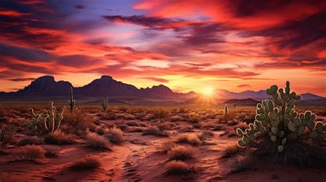 Premium AI Image | Wild West Texas desert landscape with sunset with ...