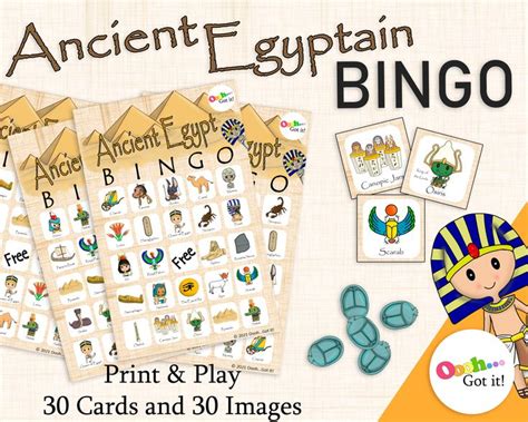 Ancient Egyptian Bingo Cards a printable party game kids | Etsy in 2021 | Rainy day games ...