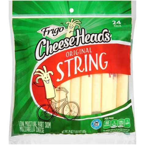 Frigo Cheese Heads Original Mozzarella String Cheese, Cheese Snacks, 24 ...