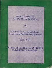 Hand List Of The Sanskrit Manuscripts In The Sanskrit Manuscript ...