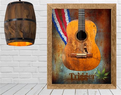 Willie Nelson's Trigger Guitar Print, Willie Nelson Wall Art, Trigger Guitar Print, Country ...