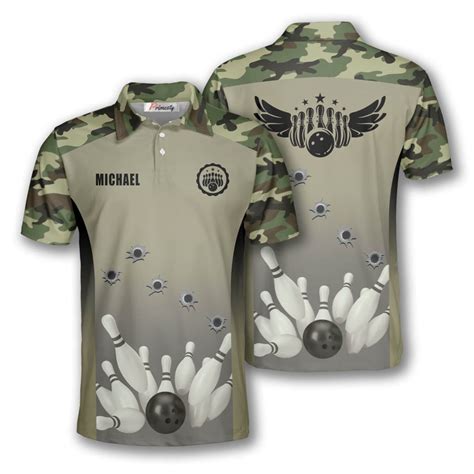 Bowling Camouflage Custom Bowling Shirts for Men - Primesty