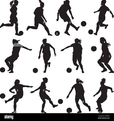 girl soccer player silhouette Stock Vector Image & Art - Alamy