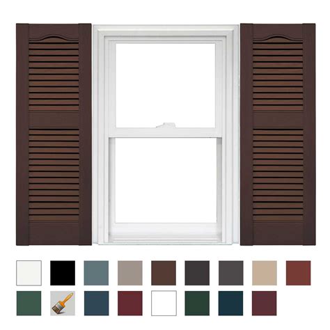 Mid America Open Louver Vinyl Shutters 14.5in. (1 Pair) - 14.5 x 55 009 ...