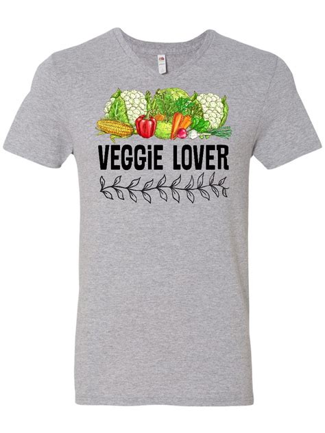 INKtastic - Veggie Lover Vegetarian Eating Men's V-Neck T-Shirt ...