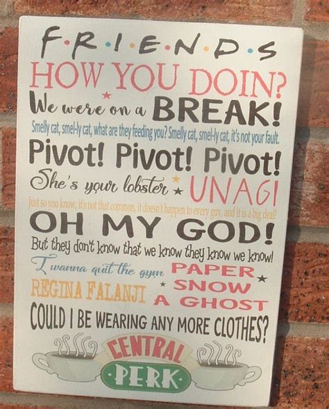 Famous Friends Sitcom Quotes Wooden Sign - Etsy Australia