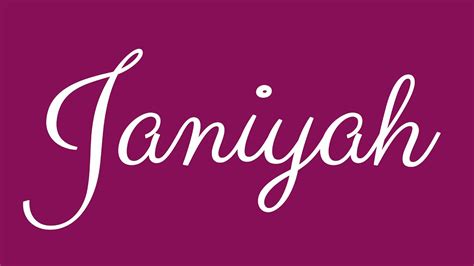 Learn how to Sign the Name Janiyah Stylishly in Cursive Writing - YouTube