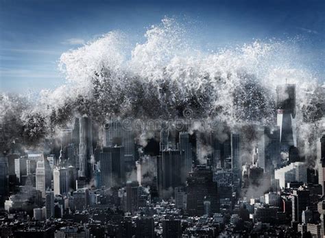 Natural disaster tsunami stock photo. Image of water - 46486814