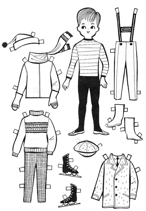 Printable Coloring Pages Boy Paper Doll | Images and Photos finder