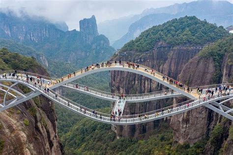 Made from transparent glass this double deck bridge in China looks so scary that netizens ...