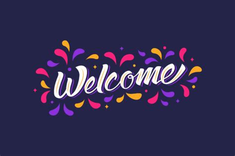 Welcome Banner Text Handwritten Colorful Graphic by captoro · Creative Fabrica