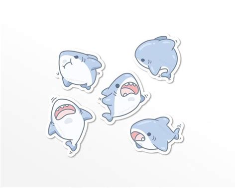 Cute Shark Sticker Set, Baby Shark Stickers - Etsy | Cute shark, Cute doodles drawings, Cute ...