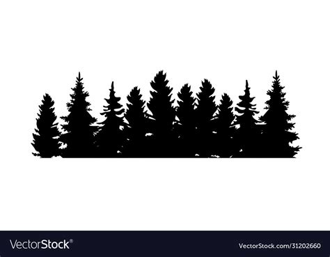 Forest silhouette Royalty Free Vector Image - VectorStock