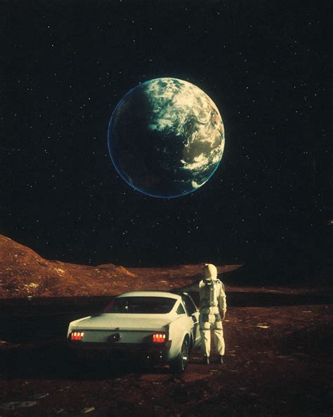 Wall Art Print | Far From Home - Retro-Futuristic Astronaut Art ...