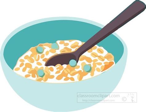 Breakfast Clipart-breakfast cereal in a bowl with spoon