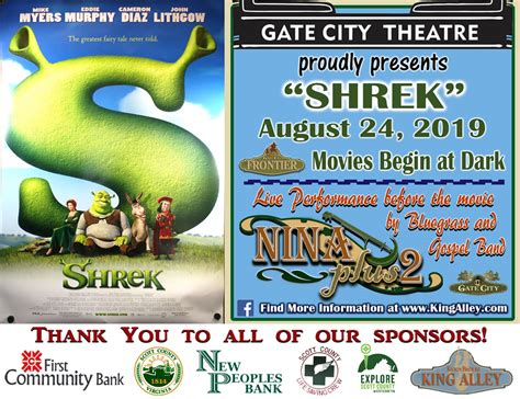 Movie Night – Shrek- August 24, 2019 – KICKIN BACK @ KING ALLEY – GATE ...