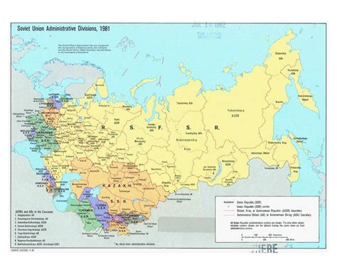 Large Detailed Time Zones Map Of The Ussr 1982 Ussr