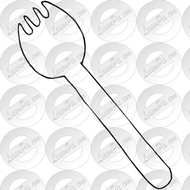 Spork Outline for Classroom / Therapy Use - Great Spork Clipart