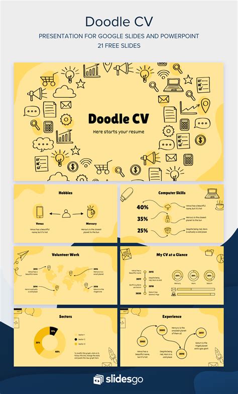 the doodle cv presentation for google slides and powerpoint