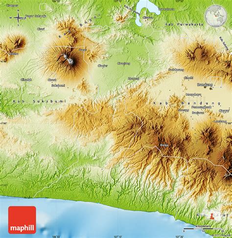 Physical Map of Kab. Cianjur