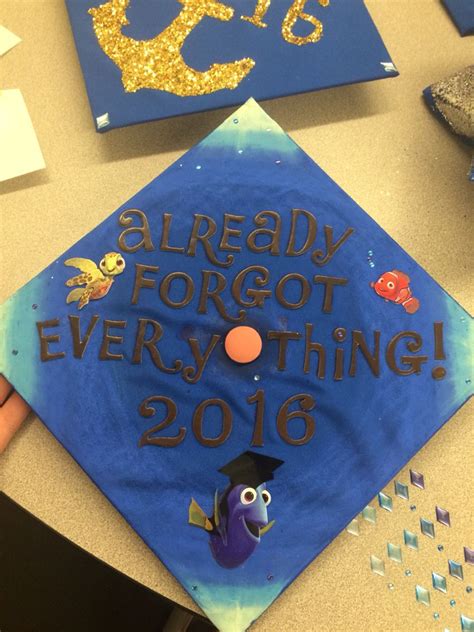 Disney Dory Graduation cap. Disney cap. Dory grad cap. | Graduation cap decoration, Disney ...
