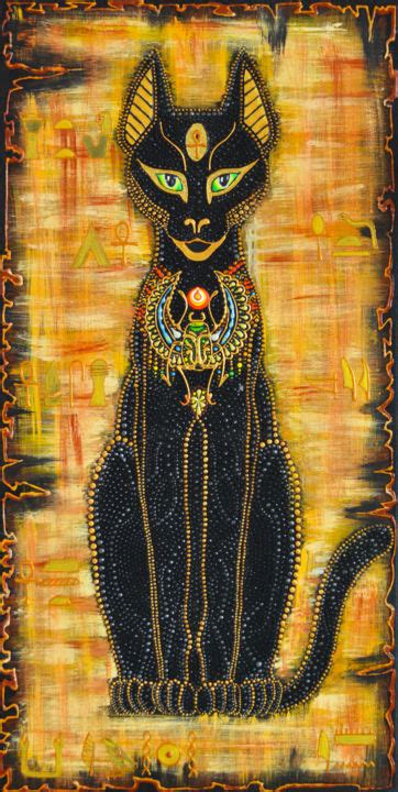 Egyptian cat Goddess Bastet Dot Painting (Olesea Arts)