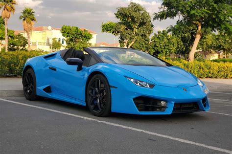 Rent Lamborghini Huracan Spyder Blue in Dubai - Sportscars - Octane Luxury Car Rental Dubai