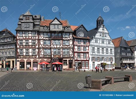 People in the Market Square in the Old Town of Butzbach Germany Editorial Photo - Image of ...