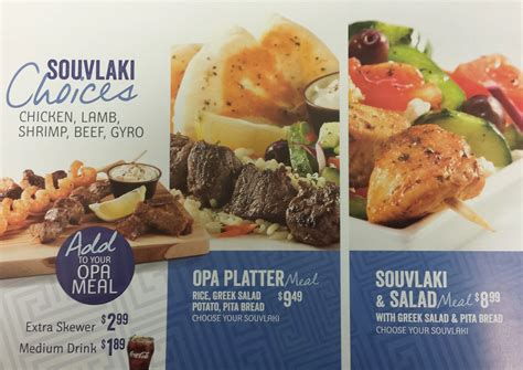 OPA! Souvlaki of Greece Menu, Menu for OPA! Souvlaki of Greece, U of C, Calgary - Urbanspoon/Zomato