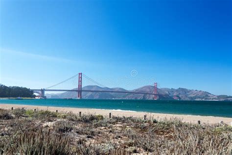 Golden Gate View from Crissy Field Stock Image - Image of downtown ...