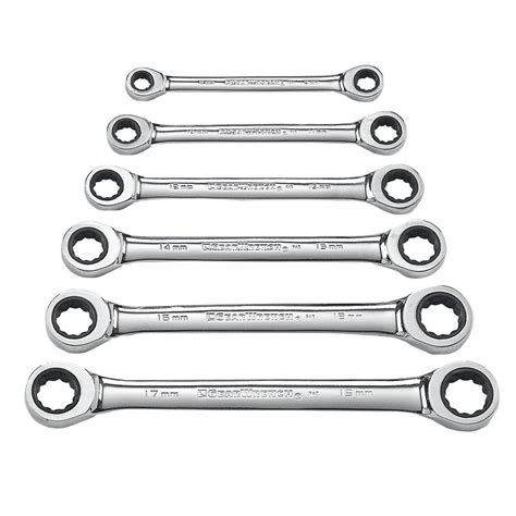 GearWrench Metric Double Box-End Ratcheting Wrench Set (6-Piece)-9260 - The Home Depot