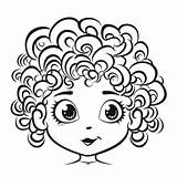Curly Hair Coloring Page sketch template