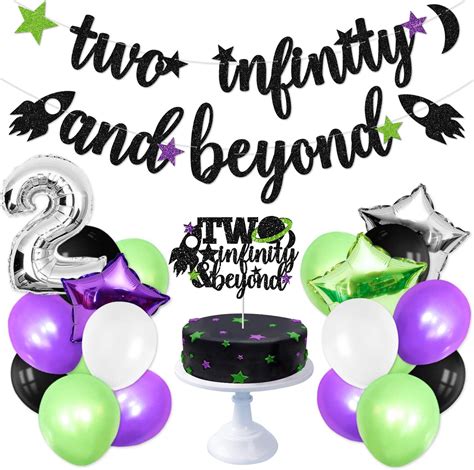 Amazon.com: Two Infinity And Beyond Party Decoration Baby Second ...