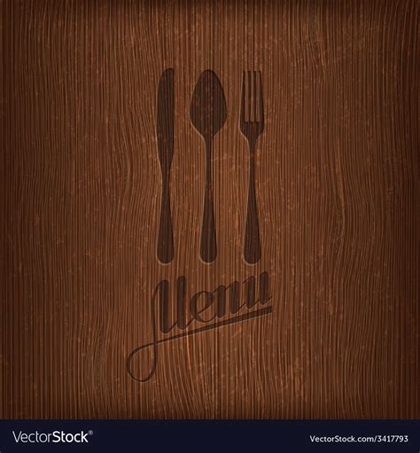 Restaurant menu design on wood background Vector Image