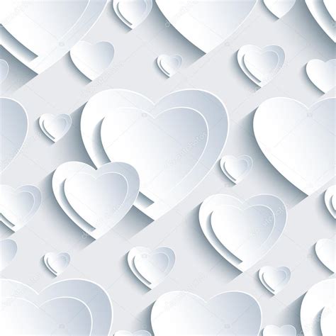 Grey seamless pattern with 3d hearts for Day Valentine — Stock Vector © silvionka #63829427