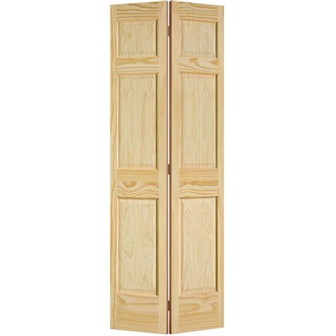 Shop Masonite Solid Core 6-Panel Pine Bi-Fold Closet Interior Door (Common: 30-in x 80-in ...