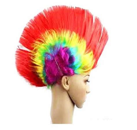 Colorful Multicolored Costume Wigs Hen Cap Rock Party Fancy Wig Cap Murga Cut Design Special For ...