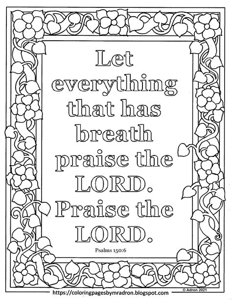 Free psalm 150 6 print and color page let all that has breath bible ...