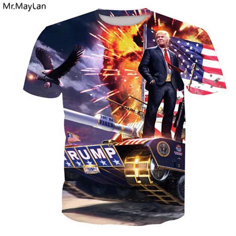 3D Print USA Flag Eagle Trump Tank T shirt Men Women Cool Tee tshirts ...