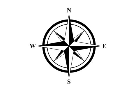 Basic Compass Rose | Compass rose, Compass tattoo design, Rose stencil