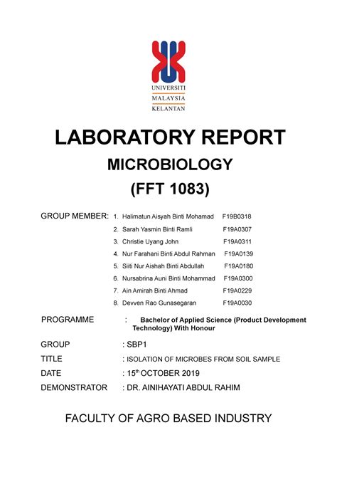 Experiment Soil Microbiology (Lab Reports) - Product Development ...