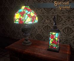 Floral Pattern Stained Glass Oil Table Lamp - Shroud of the Avatar Wiki - SotA