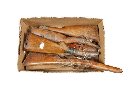 Lot of 9 Wood Shotgun Stocks Consists of stocks for early double barrel ...