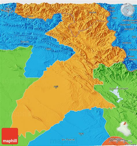 Political 3D Map of Arbil