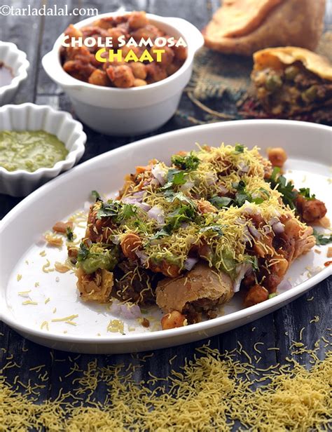 Chole Samosa Chaat recipe, Samosa Chaat Recipe with Chole