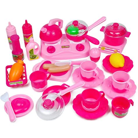 INBEAJY Children Kitchen Set Pretend Play Cut Toy Utensils 9 30PCS Fruit Vegetables Plastic Kids ...